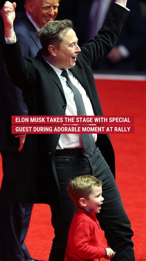Elon Musk is joined onstage by his son X in an adorable moment at the Make America Great Again Victory Rally in D.C. ahead of Inauguration Day. | Fox News