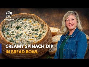 Creamy Spinach Dip in a Sourdough Bread Bowl Recipe
