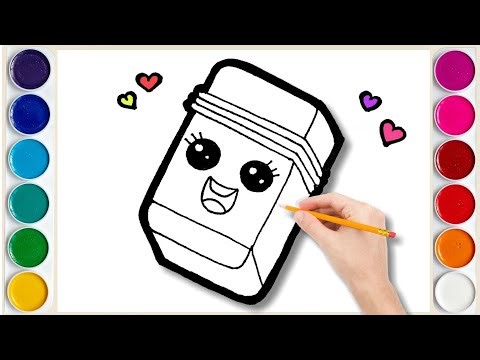 How to Draw Beautiful Eraser | Easy Cute Drawing & Painting for Kids, Toddlers