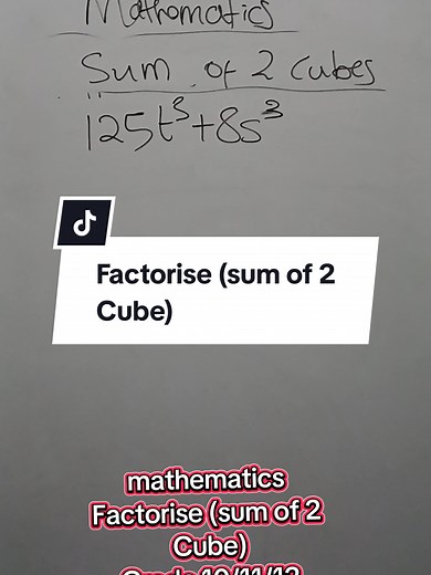 Mathematics Factorisation: Sum of 2 Cubes Explained