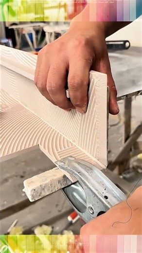 Perfect Tile Alignment: Professional Miter Joint Clamping #Woodworking #Tiling #Construction #Shorts