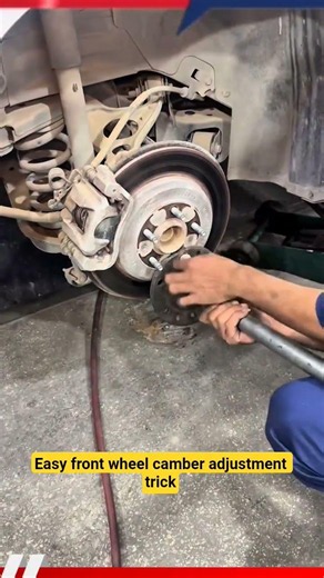 Easy front wheel camber adjustment trick #shorts #mechanic
