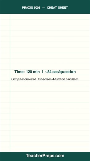 Praxis 5008 Cheat Sheet | Teacher Certification | #Shorts