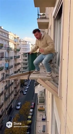 Balcony Suddenly Collapses in High-Rise Building
