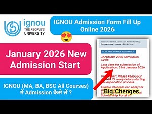 IGNOU Admission 2026 January Session Started | IGNOU Admission Form Fill Up Online 2026 ODL & Online