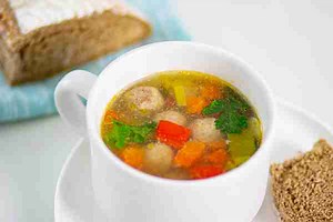 German Vegetable Soup with Meatballs