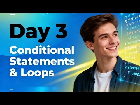 DAY 3 💥Master Conditional Statements and Loops in Python 🔥"#python #education #coding
