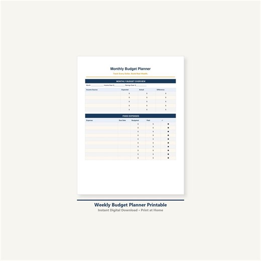 Weekly Budget Planner Printable | Spending Tracker, Bill Organizer (digital Download) - Etsy