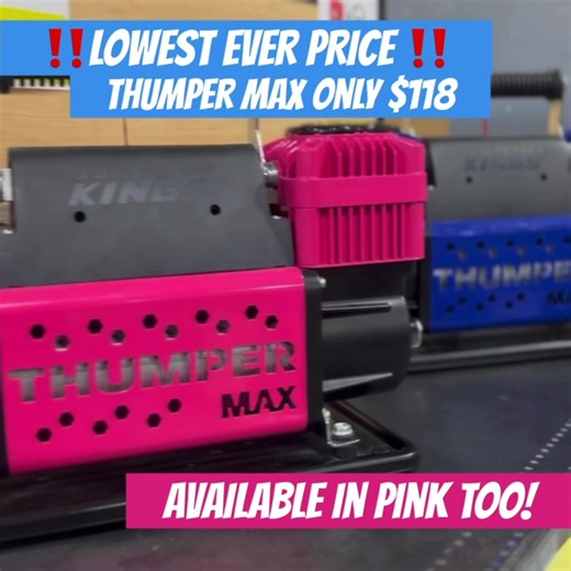 ‼️Thumper Max Compressor ‼️ The Thumper Max Air Compressor has been tried and tested all over Australia in the harshest and most unforgiving conditions, and no matter what you throw at it, the Thumper Max MKII is up to the challenge. With a powerful 300L per minute you’ll have your tyres pumped up in no time! Come instore to Brendale today and score some instore only deals to complete your Thumper Max kit starting from just $69 bucks! 🤑Zip Pay, Zip Money and Afterpay available 🌐 6 McKay st, Br