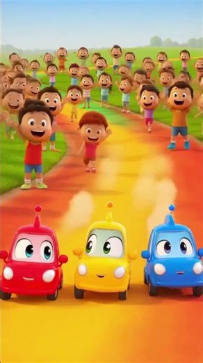 Get Set Go! Who Will Win? 😲🏁 Red Car Wins! #KidsShorts #CarRace #GetSetGo