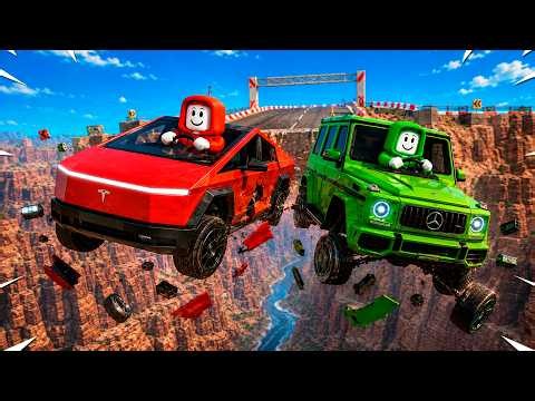 Mikey and JJ CRAZY CANYON CAR JUMPS in Roblox