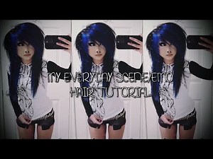 EVERYDAY SCENE/EMO HAIR TUTORIAL - HOW I STYLE MY HAIR (THE RAWRKITTIIE STRAT)
