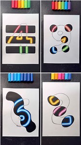 Creative number art ideas using glow effects