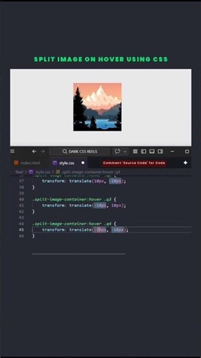 Split Image into Pieces using CSS #coding #viralvideo #htmlcss #shorts #short #shortsviral #viral