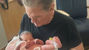 Tearful David Hasslehoff reveals he’s a grandad as he shares first pic of baby