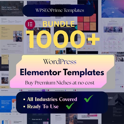 1000  Wordpress Elementor Templates Bundle | Website Design Kit for Business, Portfolio, Blog, Ecommerce Websites and Landing Page Template - Etsy