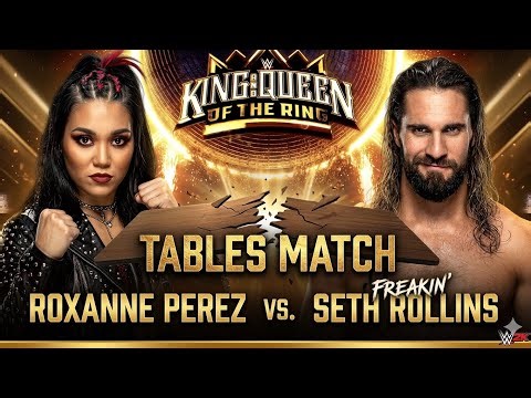 Roxanne Perez vs. Seth Freakin Rollins Tables Match | WWE 2K Dream Match King and Queen of the Ring!