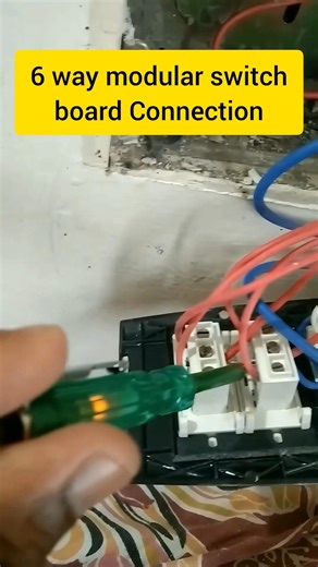 6 modular switch board Connection | 6 modular board fitting | electric board wiring