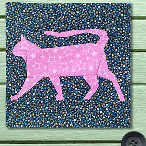Cat Silhouette FPP Pattern, Foundation Paper Piecing Modern Quilt Block (PDF) - Etsy