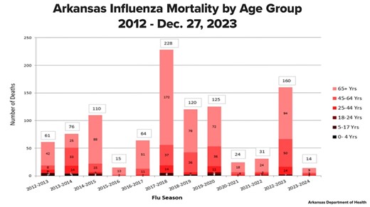 2023 Arkansas flu deaths double in one week, here's what the state health department report says