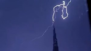 Watch as lightning strikes the tallest building in the world, Burj Khalifa | The National