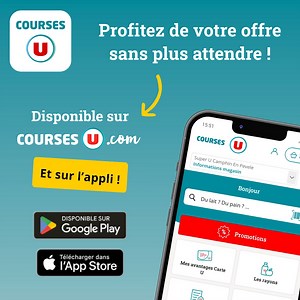 Jusqu'au 31/12, faites vos courses pour la 1ère fois sur Courses U : 10€ offerts dès 80€ d'achats avec le code BIENV24. | Coopérative U