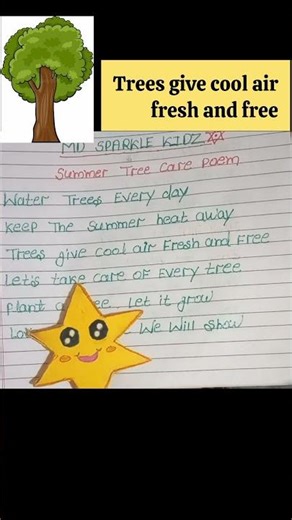 Summer Tree Care Poem for Kids 🌳 | Save Trees Song | MD Sparkle Kidz🌟