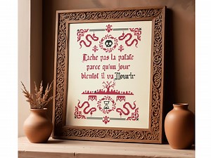 Memento Mori Cross Stitch Pattern - French Revolutionary Redwork (PDF Pattern) - Etsy Canada