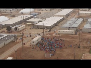 Aerial footage shows immigrant families protest inside Texas detention facility