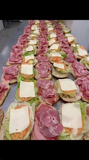 1.6K views · 26 reactions | Italian Meat Sandwiches loaded with Capocollo, Genoa Salami, Mortadella , lettuce, tomato, swiss cheese and Mayonnaise going out for a catering order. #homemade #sandwiches #italianfood | The Corner Market | Facebook
