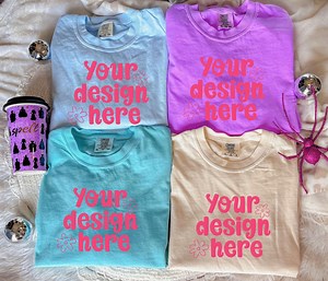 Comfort Colors 1717 Group Mockup for Halloween | Trendy Mockups | Group Folded Shirt Mockup | Flat Lay Mockup | Style Girly Aesthetic - Etsy