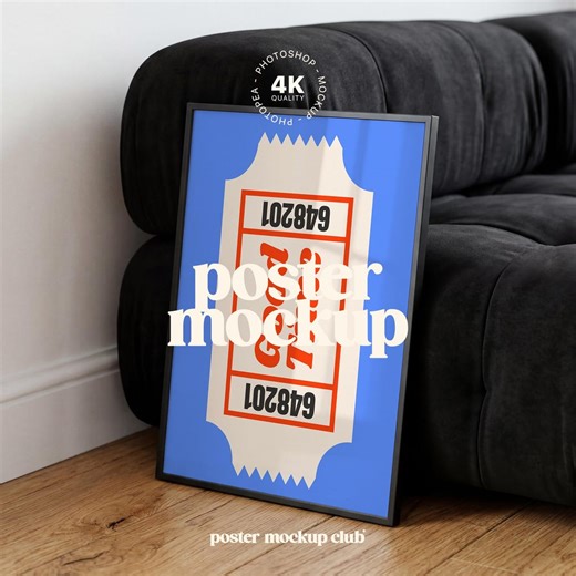 Black Frame Poster Mockup for Wall Art (PSD, JPG) - Etsy