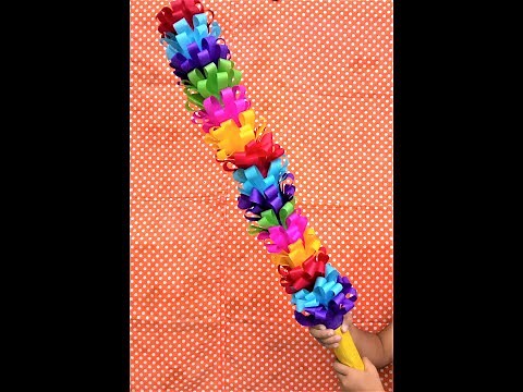 Cómo decorar fácilmente palos para piñata con papel china #manualidades