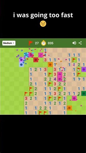 playing 100 games of google minesweeper in medium mode - game 9