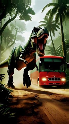 T-Rex vs Mystery Bus… Who Wins? #shorts #viralshorts