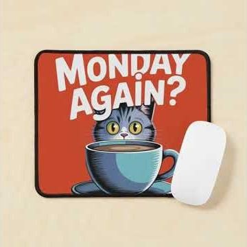 “Monday Again Cat 😹☕ | Funny Cat Design”