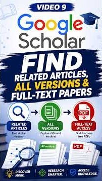 Google Scholar for Beginners – Part 9: Find Related Articles, Versions, and Full-Text Papers
