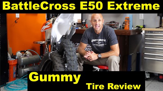 Bridgestone E50 Extreme Enduro Tire Full Review. Buy this tire: https://www.rockymountainatvmc.com/tires-and-wheels/bridgestone-battlecross-e50-extreme-enduro-tire-p?0&idd1=92379&idd2=5187?ref=1017 Here is my full review of the new Bridgestone E50 Extreme gummy tire. Keep in mind that you can either have a really long lasting tire, or a really well performing tire. This is going to be a well performing tire, but not a really long lasting one. Pros: Gummy tire that gets great grip on logs, rocks,