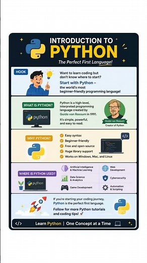 Introduction to Python 🐍 #python #learnpythonprogramming #datascience #dataanalytics #basic