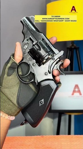 Webley MkVI .455 2.5 Inch CIVILIAN MODEL Co2 Pellet Air Revolver By Airsoft Gun India.#shorts #like