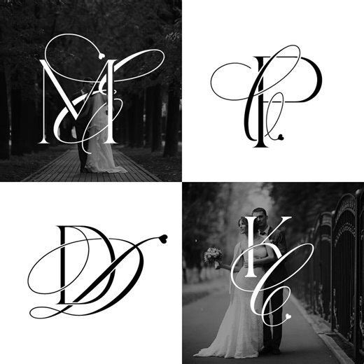 Custom Wedding Monogram Logo | Luxury Calligraphy Initials | Elegant Wedding Logo Design | Personalized Couple Monogram | Digital Download - Etsy