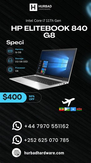 HP Elitebook 840 G8, 14″Fhd, Intel Core i7 11Th Gen, 16Gb Ram, 512Gb...