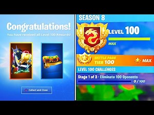 The New LEVEL 100 REWARDS in SEASON 8! SECRET REWARDS UNLOCKED in Fortnite! (Fortnite Battle Royale)
