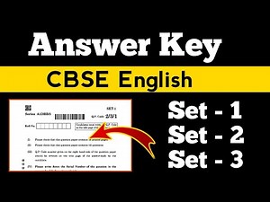 CBSE Class 10 English Answer Key 2025 | CBSE English Answer Key 2025 | All Sets Class 10 CBSE Board
