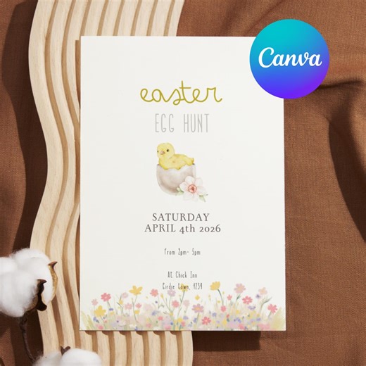 Easter Egg Hunt Invitation, Editable Spring Party Invite, Canva Template (digital Download) - Etsy