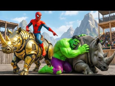 🕷️ 🦛Spiderman Wins The Magic Legendary Hippo Racing Championship - Epic Racing Challenge