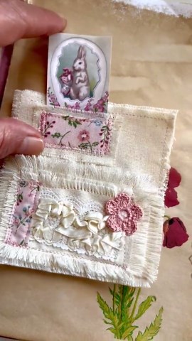 Journal Pockets, Hand Made Unique Textile Art Journaling Embellishments, Ephemera Pocket - Etsy