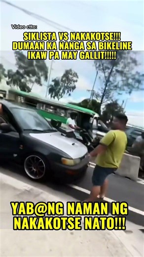 Naka KOTSE na mayabang! Dumaan sa bikelane, nangAway pa ng siklista. Sana mapatawag ng lto | LTO.