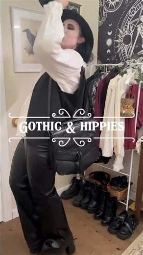 4 outfits with leather flare pant #androgyny #goth #gothicvibes #moderngothic #androgynyfashion