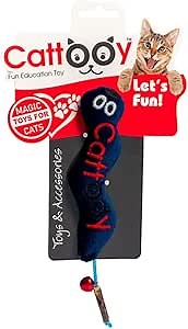 CATTOOY Handmade Squeaky Cat Worm Toy with A Rattle | Catnip Plush Worm-Shaped Toys | Interactive Toy for Cats | Worm Cat Toys | Kittens Squeaky Cat Worm Toys | Catnip Cat Toys, Blue